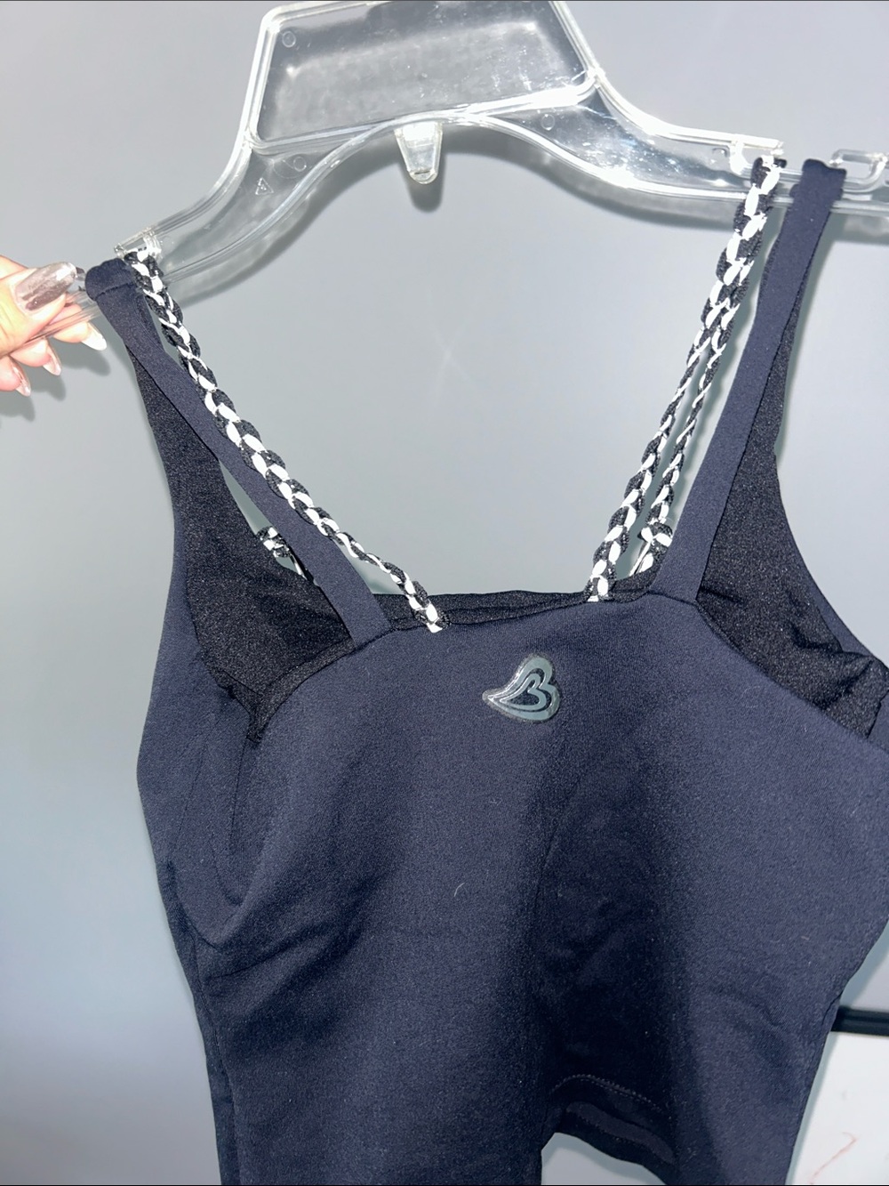 Black Chain-Trim Flared yoga Set - Picture 8 of 16